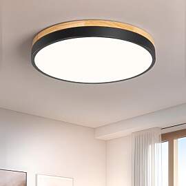 Vikaey Moderne Deckenlampe Holz,LED Deckenleuchte