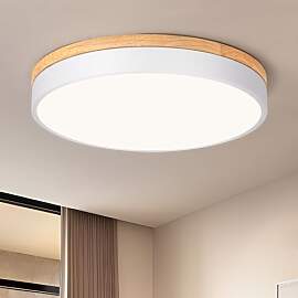 Vikaey Moderne Deckenlampe Holz,LED Deckenleuchte