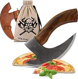 VIKING CRAFT - Pizza Axt Inkl. Lederschutz -