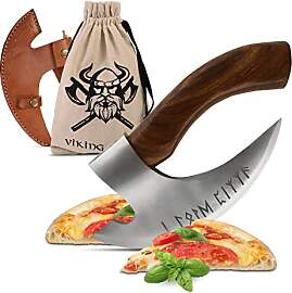 VIKING CRAFT - Pizza Axt Wikinger Mit Lederschutz