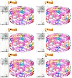 VIKY® 6 Stk LED Lichterkette Batterie mit Timer,