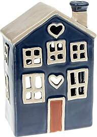 Village Pottery Teelichthalter Herz Navy