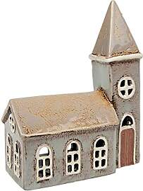 Village Pottery Teelichthalter Kirche