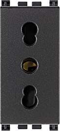 VIMAR 0R19203 Steckdose 2P+T 16A P17/11, Schwarz