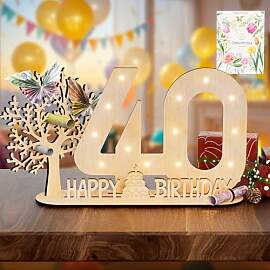 Vimlits Holz Schild Gästebuch, 40 Geburtstag