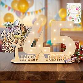 Vimlits Holz Schild Gästebuch, 45 Geburtstag
