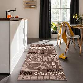 VIMODA Küchenteppich Teppichläufer Coffee Modern 