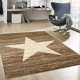 VIMODA Stern Muster Teppich Braun Beige Stylish