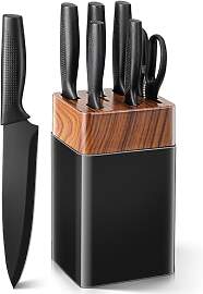 VINATO Messerblock, 7 Teiliges Messerset mit Block 