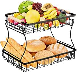 VINATO Obstkorb, Obst Etagere 2 Stöckig mit