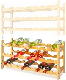 VINOMENTO Weinregal Holz, 24 Flaschen,