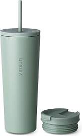 VINSUN Thermobecher mit Strohhalm 720ml -