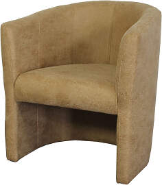 Vintage Cocktailsessel Lederoptik Sand