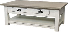 Vintage Couchtisch weiß shabby mit Schubladen