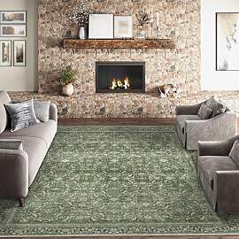 Vintage Grün Groß Teppich Wohnzimmer 300x400cm