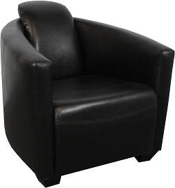 Vintage Lounge Sessel Kunstleder dunkelbraun