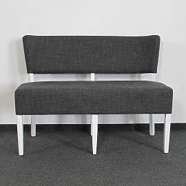 Vintage Polsterbank grau mit Lehne