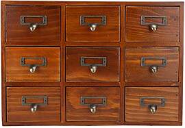 Vintage-Schreibtisch-Organizer aus Holz mit 9