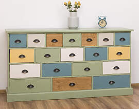 Vintage Schubladenkommode Grün Antik 180 cm