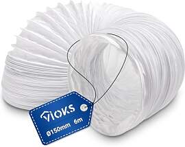 VIOKS Abluftrohr 150mm 6 Meter Weiß aus PVC -