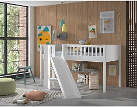 Vipack Spielbett, Weiß, Holz, Kiefer, massiv,