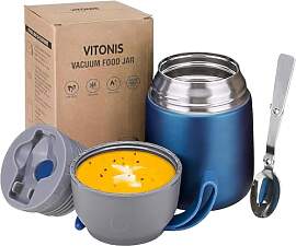 VITONIS Thermobehälter für Essen 500ml Edelstahl 