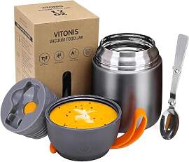 VITONIS Thermobehälter für Essen 500ml Edelstahl 