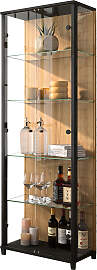 Vitrine FIF MÖBEL "OPTIMA", schwarz,