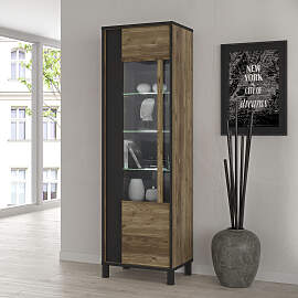 Vitrine FORTE "Hayato", beige (schwarz,