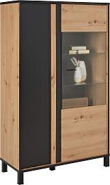 Vitrine Hayato Schwarz/Eiche Artisan
