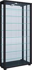 Vitrine Lumo mit LED ca. 59x115x18 cm Schwarz