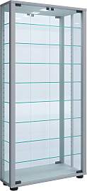 Vitrine Lumo mit LED ca. 59x115x18 cm Silber