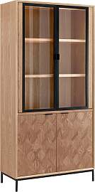 Vitrine Milano Esche furniert Schwarz ca. 90x186 cm