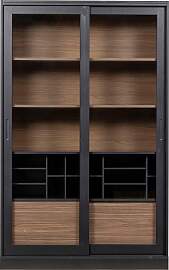 Vitrine WOOOD "James", schwarz, B:125cm