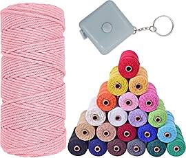 VITSOLE Makramee Garn - 3mm x 100m/109Yards/328