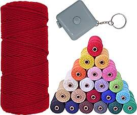 VITSOLE Makramee Garn - 3mm x 100m/109Yards/328