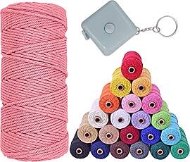 VITSOLE Makramee Garn - 3mm x 100m/109Yards/328