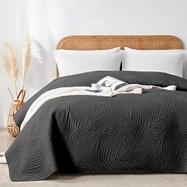 VIVA FINO Tagesdecke 200x220 cm,Schwarz Ultrasonic 