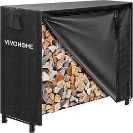 VIVOHOME 1,2m Kaminholzregal mit Abdeckung
