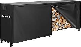 VIVOHOME 2,4m Kaminholzregal mit Abdeckung