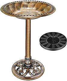 VIVOHOME Vogeltränke mit Solarbrunnen 2 in 1