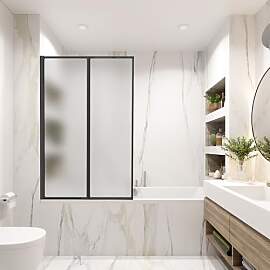 Vkechh Duschwand für Badewanne 100×140 cm,