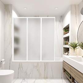 Vkechh Duschwand für Badewanne 120×140 cm,