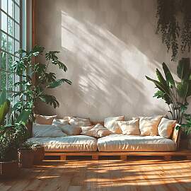 Vliestapete LIVING WALLS "Palmblatt-Tapete