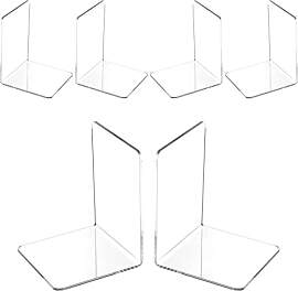 VMUTGA 6PCS Klarer Buchstützen, Buchständer aus