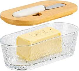 Voency 350ML Butterdose, Butterdose aus Glas mit