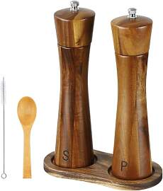 Voency Salz und Pfeffermühle Holz Set,2