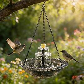 Vogeltränke Hängend mit Solarbrunnen, Solar