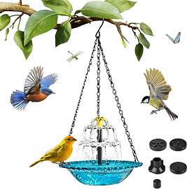Vogeltränke Hängend mit Springbrunnen Solar,3