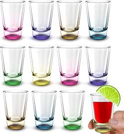 volila 12 Bunt Schnapsgläser - 2,5cl Shotgläser
